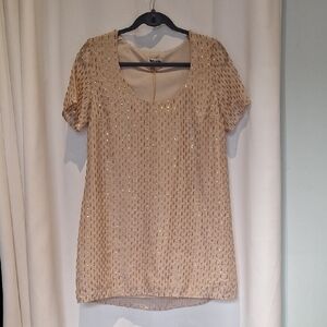 Show Me Your Mumu Blush And Gold Mini Dress Size S
